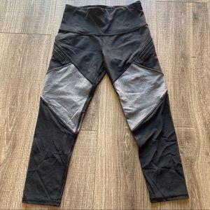 Ivivva Black & Gray Mesh Crop Leggings